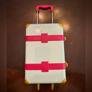 American girl travel in style luggage only